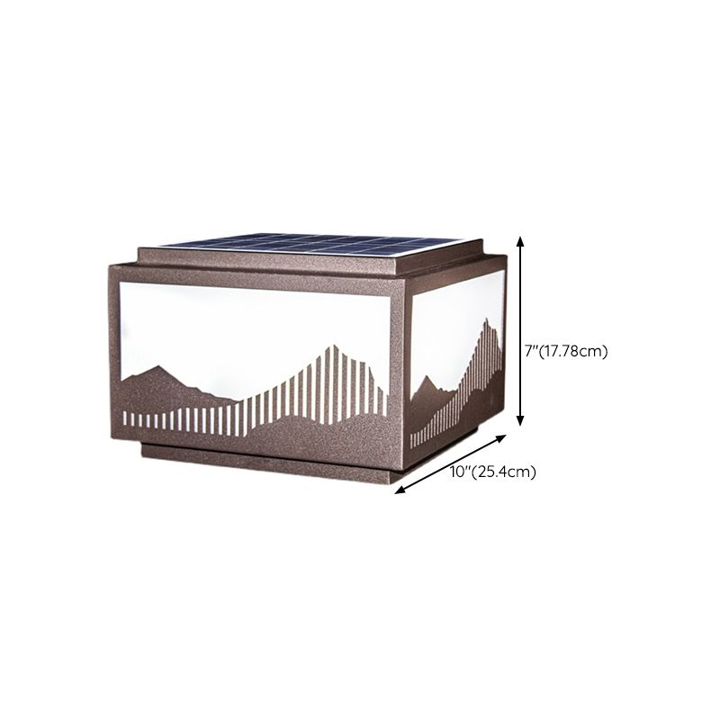 Contemporary Pillar Lamp Metal Outdoor Lamp with Acrylic Shade for Garden