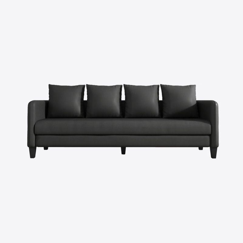 Faux Leather Sofa 78.74" W x 25.19" D x 23.22" H Square Arm Sofa for Living Room