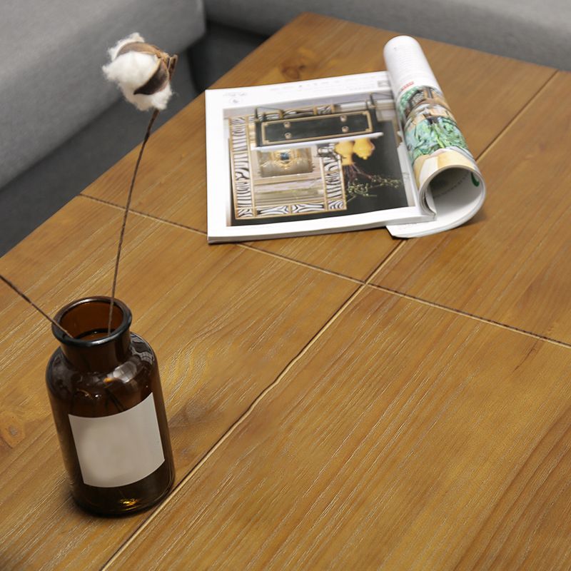 Rectangular Wooden Cocktail Table Metal Frame Coffee Table in Black