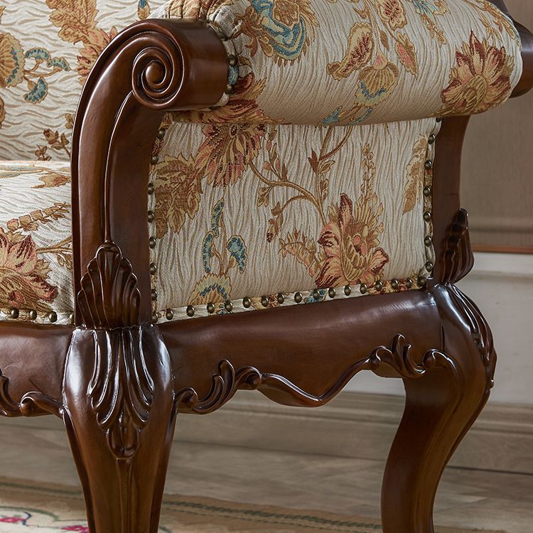 French Country Nailhead Trim Chaise Lounge Couch One Armed Chenille Lounge Chair