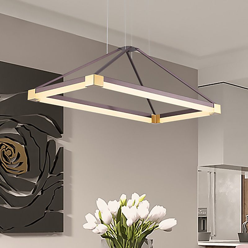 Weiß/kaffeepyramidenförmige Kronleuchter Moderne LED 23,5 "/31,5"/39 "Breite Metallendecke Anhänger-Pendel-Vorrichtung in Weiß/warmem Licht