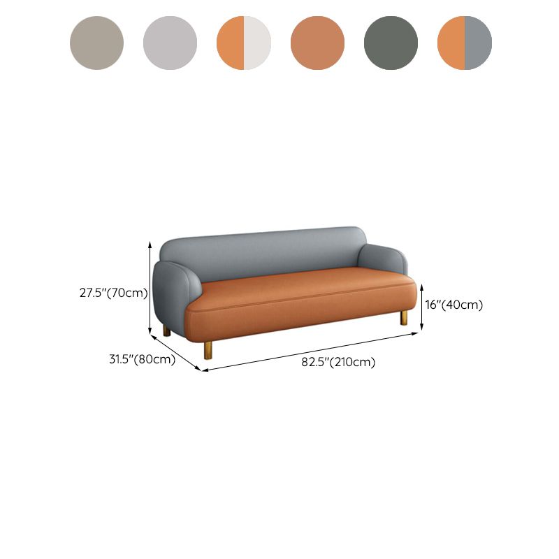 Glam Recessed Arm Settee Faux Leather Seating for Living Room