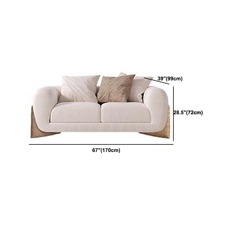 Contemporary Tuxedo Arm Standard Sofa Tight Back Sofa with Pillows