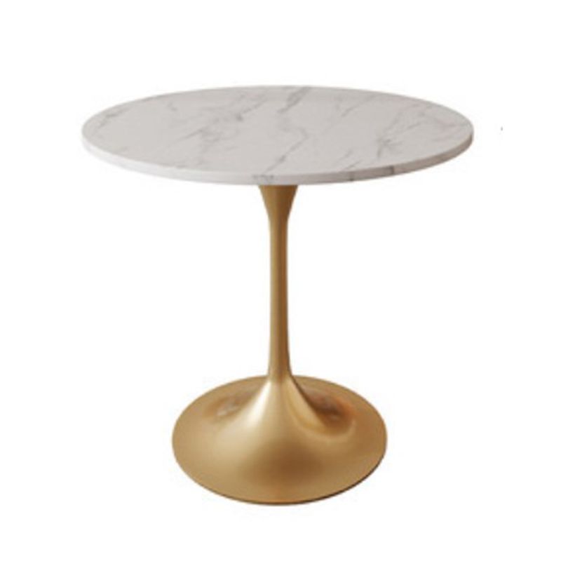 Glam Style 1/5 Pieces Dining Set White-gold Table Kitchen Set for Dining Room