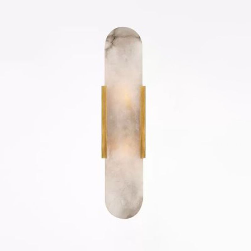 Stone Oval Wall Sconce Lighting Modern Style 2 Lights Wall Lamps