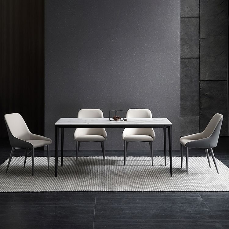 Chaise de salle à manger en métal de style contemporain, chaises latérales à bras Parsons pour cuisine