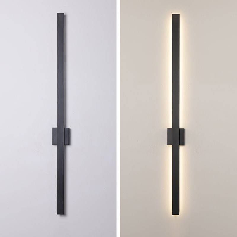 Lineare Schattenwandbeleuchtung moderner einfacher Stil 1 Licht Leuchten Licht in Schwarz und Gold