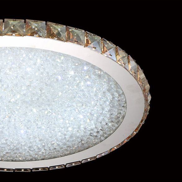 Modern Minimalist Crystal Flush Mount Ceiling Lamp Round Shape LED Flush Mount Lighting for Bedroom