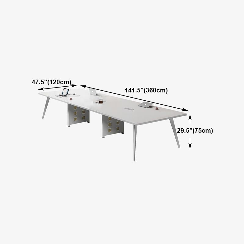 Contemporary Rectangle Dining Table Solid Wood Top Indoor Table with 4 Legs