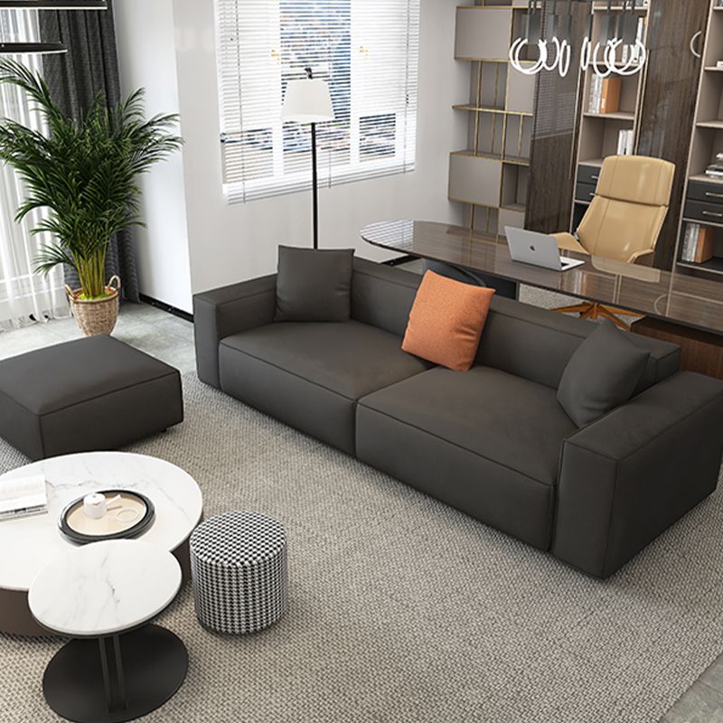 Square Armrest Latex Padded/light Grey Dark Grey/off-white/orange Sofa