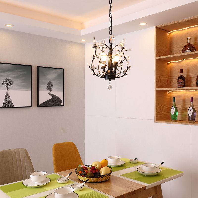 3-Lights American Style Crystal Kronleuchter 33 "breite Zweige geformte Beleuchtungsstoffe für Schlafzimmer Esszimmer
