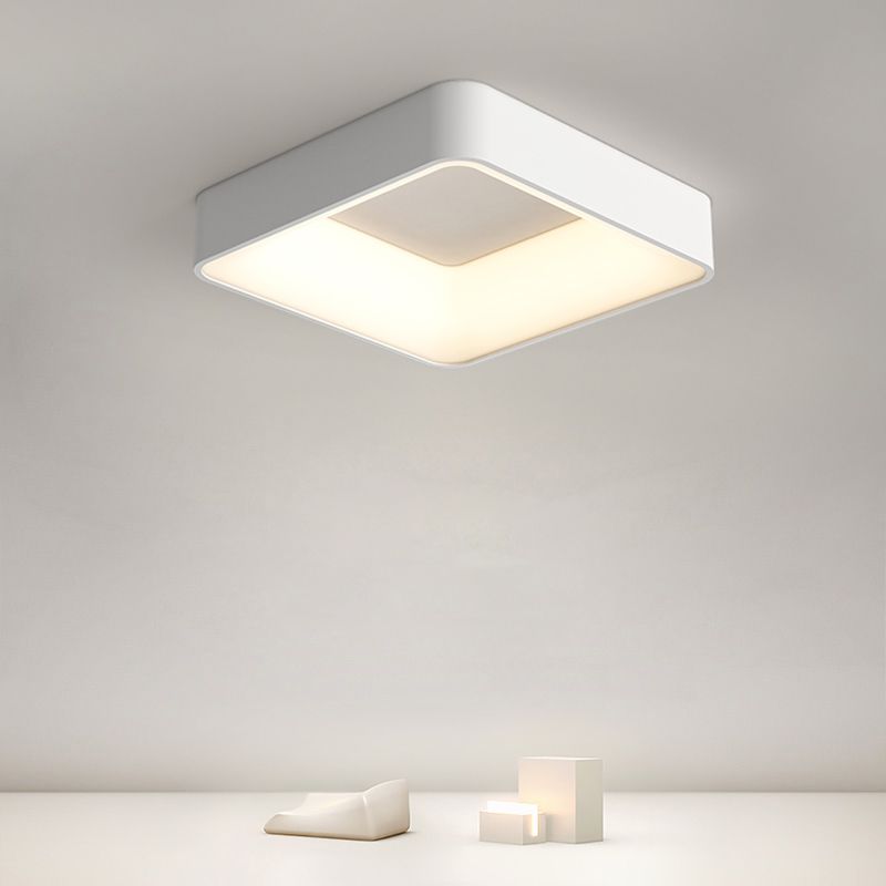 Square Ceiling Mount Light Modern LED Ceiling Light with Acrylic Shade for Bedroom