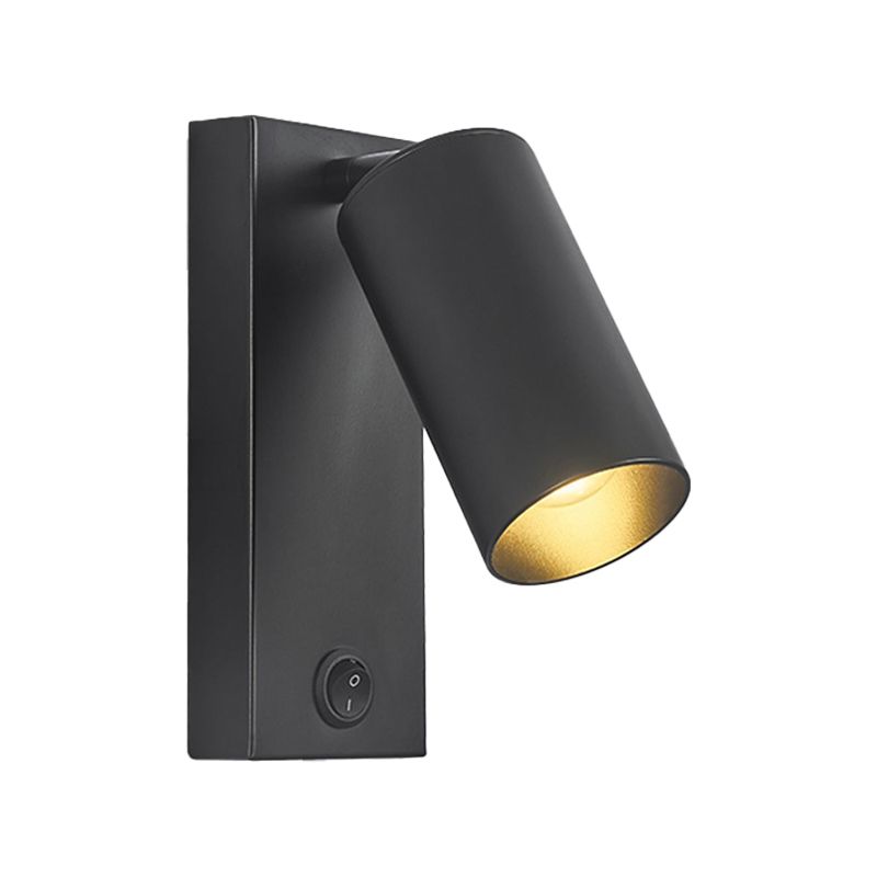 Modern Simple Iron Wall Light Cylinder Shape Rotatable Wall Lamp for Living Room