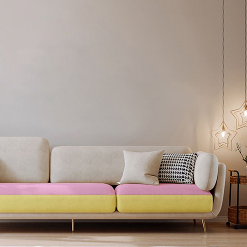 Contemporary Square Arm Sofa Couch Standard Velvet Settee Couch