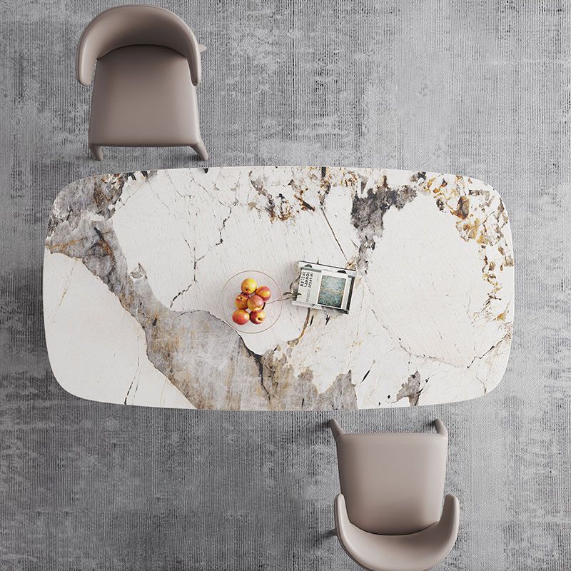 Modern Style Sintered Stone Dining Table with Rectangle Shape Standard Height Table for Home Use