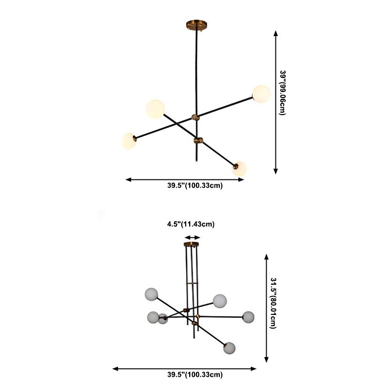 Metal and Glass Chandelier Lighting Fixture Modern Chandelier Pendant Light for Sitting Room