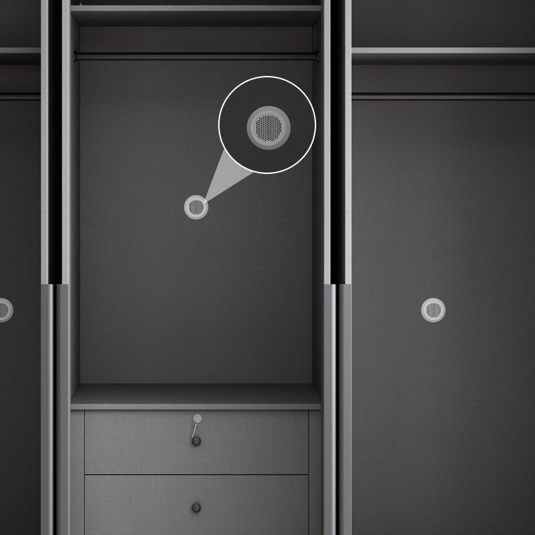 Engineered Wood Wardrobe Cabinet Modern Style Soft Close Doors Wardrobe Closet in Gray