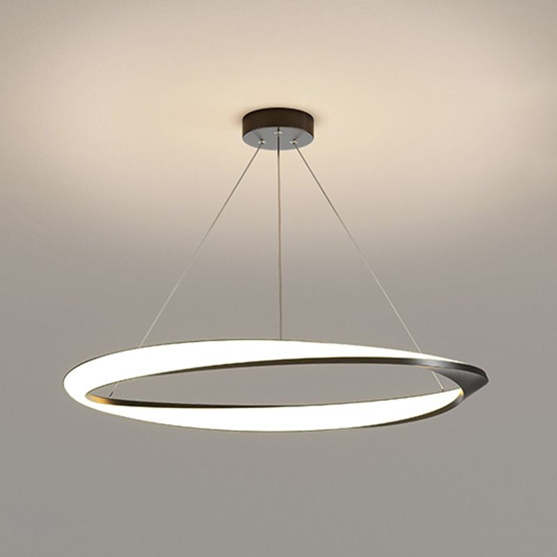 Lampada a led lineare alla moda moderna Lampada sospesa in ferro battuto a sospensione da interno con ombra acrilica