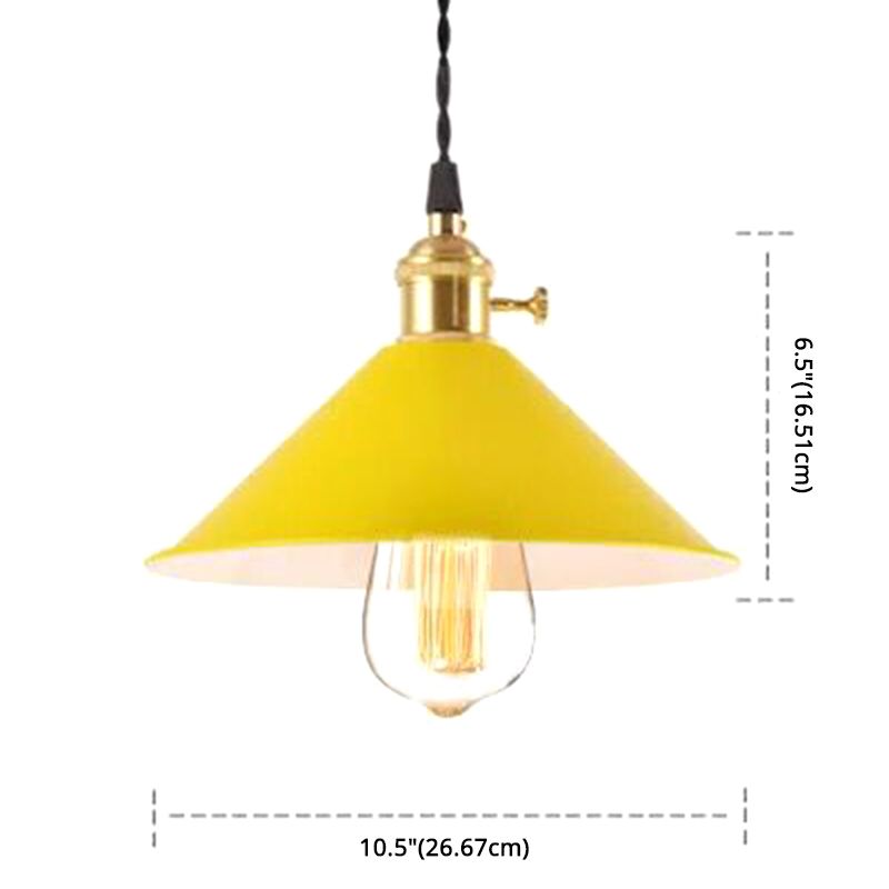 Light ombrello industriale Nordic Light Metal Macarons Colorful Macarons a 1 luci a pendente Accensione