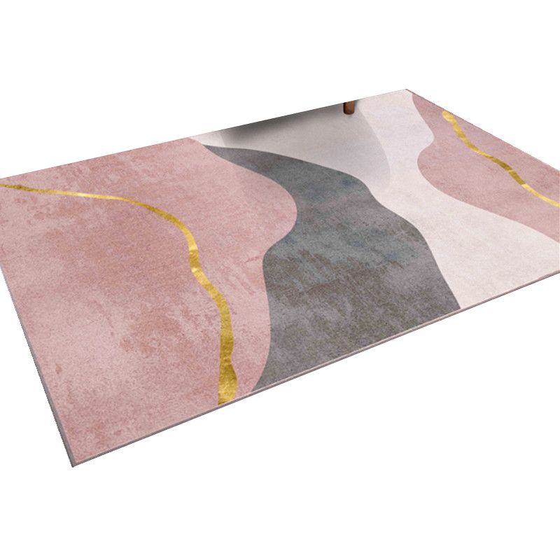 Light Brown Modern Rug Polyester Color Lump Rug Non-Slip Backing Rug for Living Room