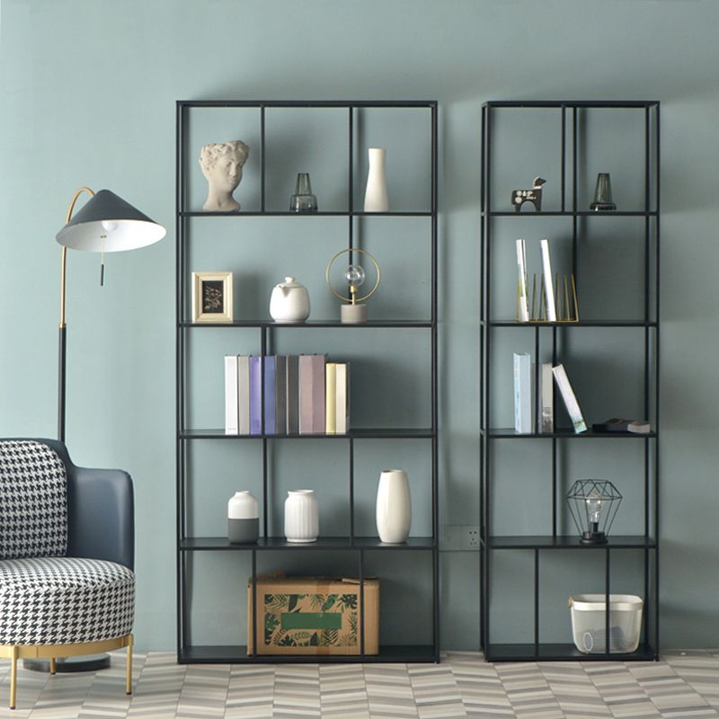 Modern Style Bookcase Open Back Metal Bookshelf for Home Office