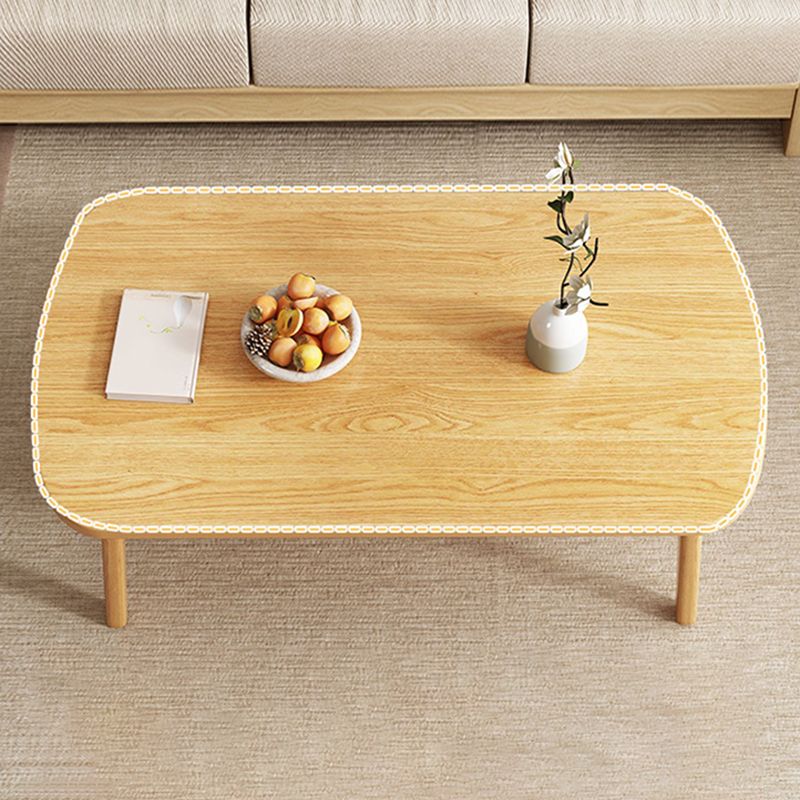 Foldable Wooden Coffee Table Elliptical 4 Legs Cocktail Table