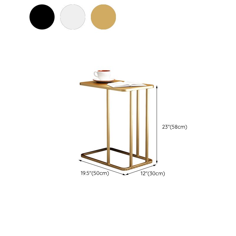 Mid-Century C Side Table Slate/Metal Top Rectangular End Table