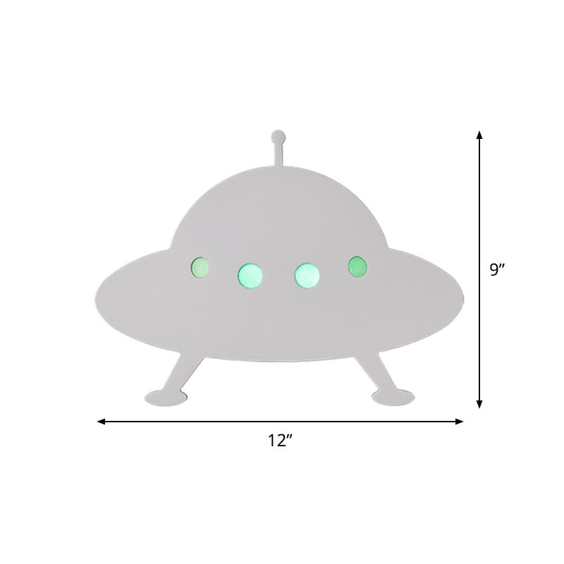 Bambini UFO a filo monte a muro leggero letto per bambini al letto a LED SCONCE IL LIMINE IN BIANCO CON REMOTE