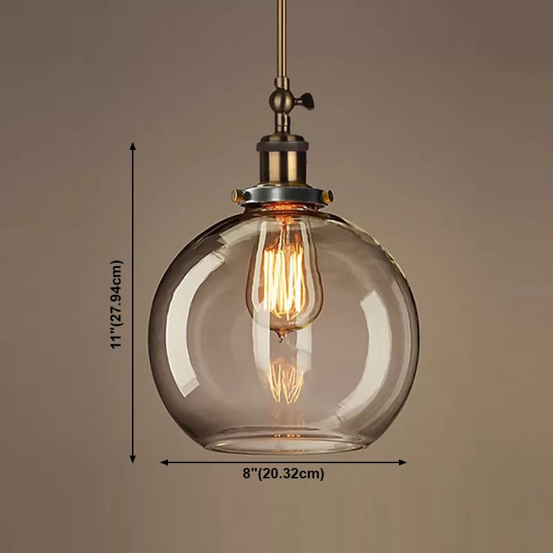 Luci a sospensione geometrica a 1 luce Luce sospesa industriale con tonalità di vetro