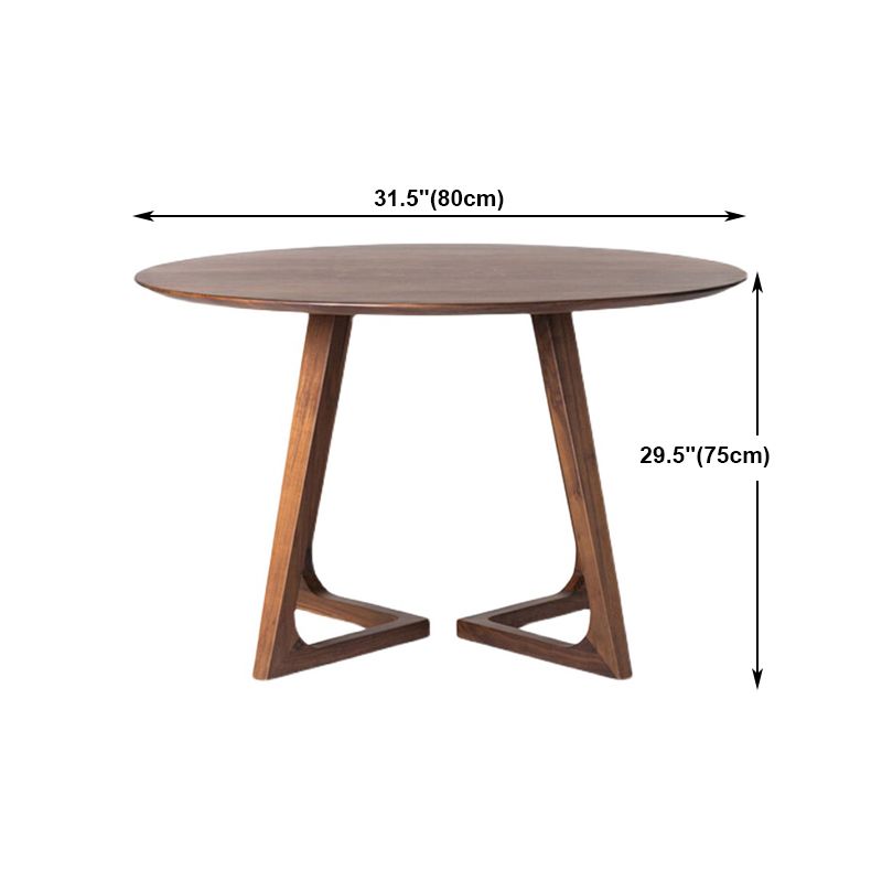 Modern Solid Wood Dining Room Collection Double Pedestal Dining Table in Walnut
