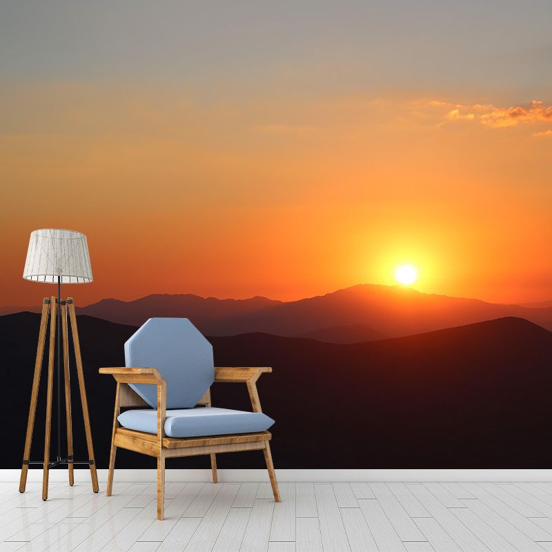 Contemporary Sky Wall Mural Mildew Resistant Wallpaper for Sitting Room