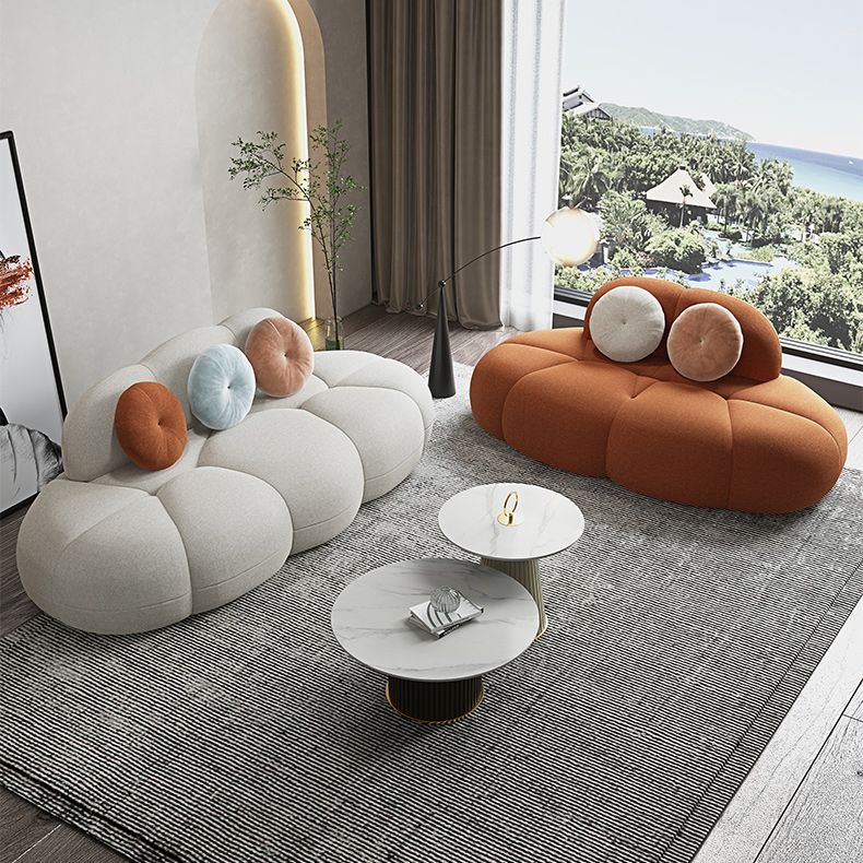 Contemporary 28.74" H Wool 3 Seater Armless Sofa for Living Room