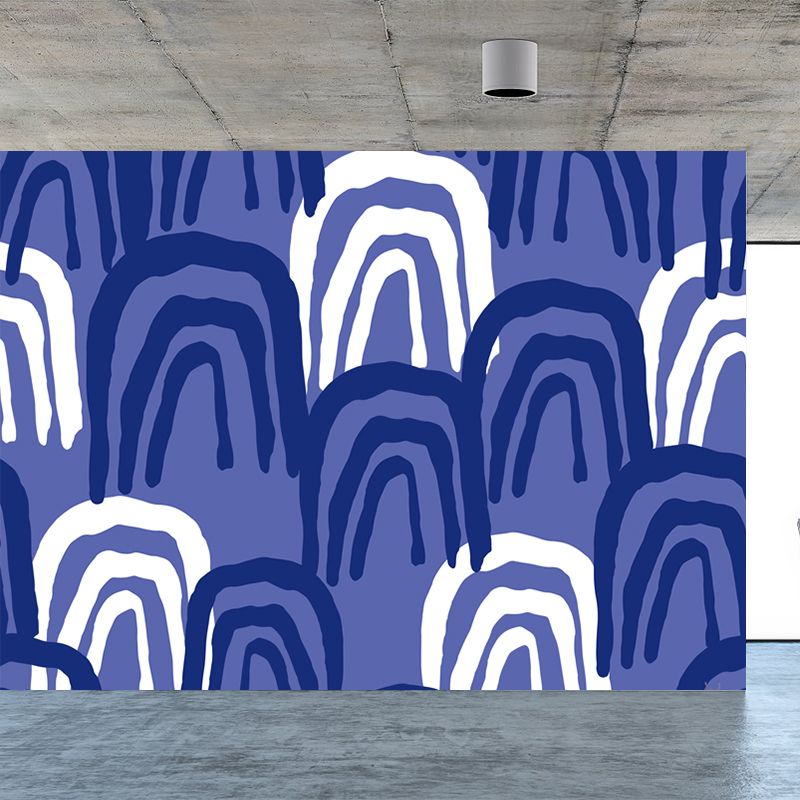 Custom Illustration Modern Mural Wallpaper with Abstract Pattern in Dark Color for Room