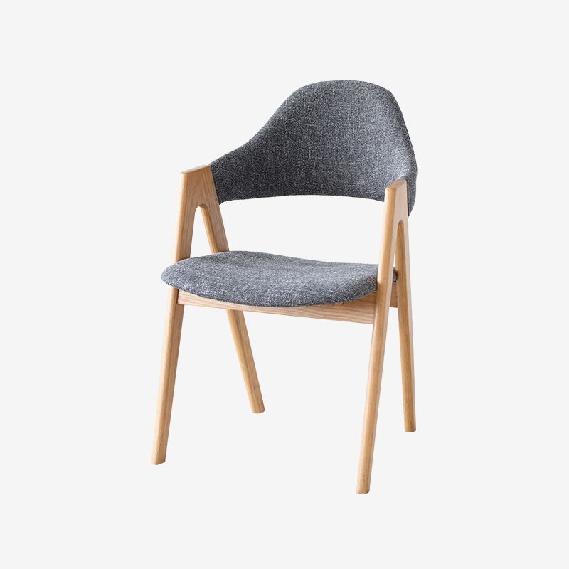 Chaise de salle à manger latérale contemporaine en bois massif, chaise d'appoint à dossier ouvert pour usage domestique