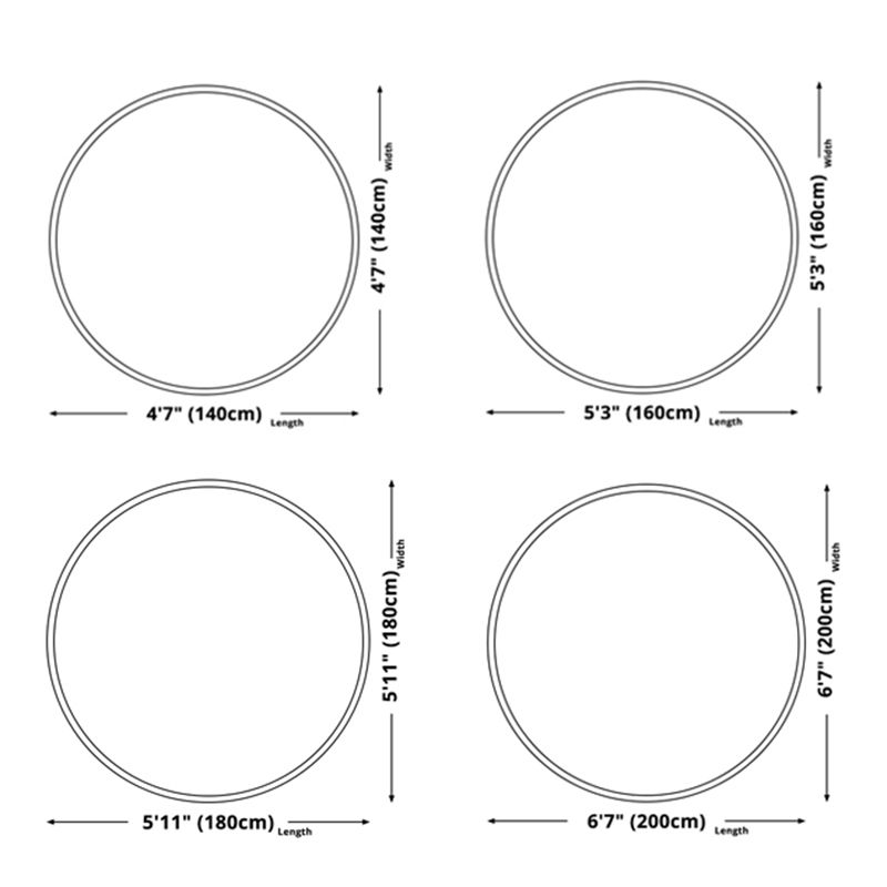 Round Bold 3D Print Rug White Tone Polyester Area Carpet Non-Slip Backing Rug for Living Room