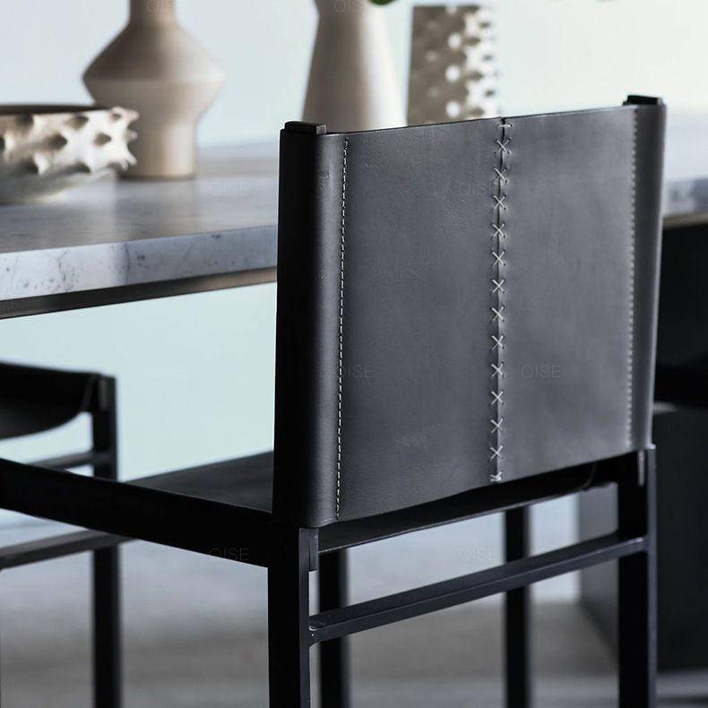 Industrial Side Chair Metal Open Back Dining Chair for Indoor