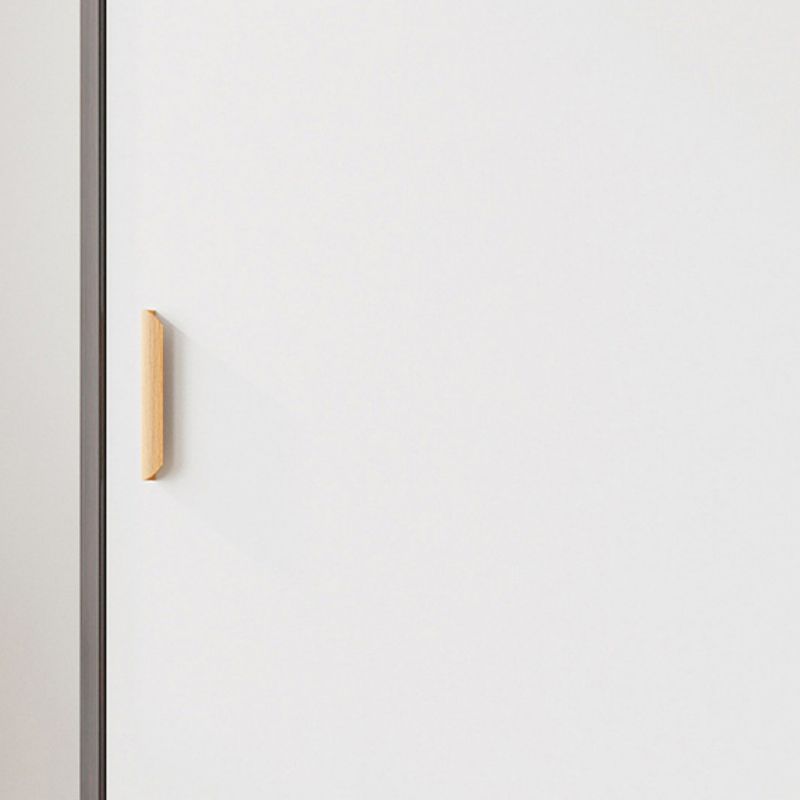 Modern Storage Cabinet Wooden 2-Door Wardrobe Armoire with Shelves and Clothes Rail