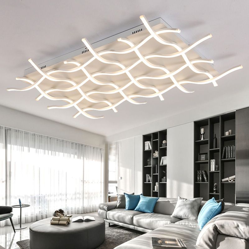 Tubos de metal minimalistas Luz de techo de montaje de lavado para sala de estar