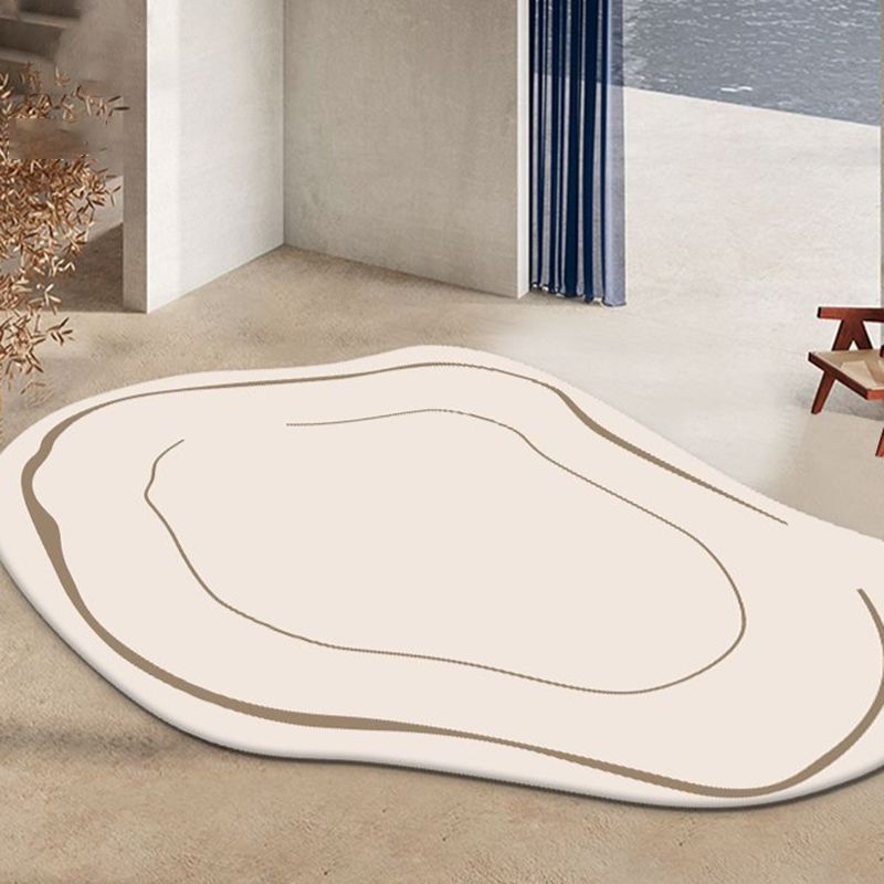Contemporary Indoor Room Carpet Orange Abstract Indoor Rug Polyester Washable Indoor Rug