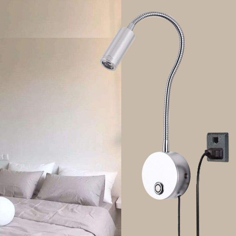 Moderner Stil Flexibler Armwandbeleuchtung Metall Metal 1 Leicht Wandmontierte Lesen Leuchten