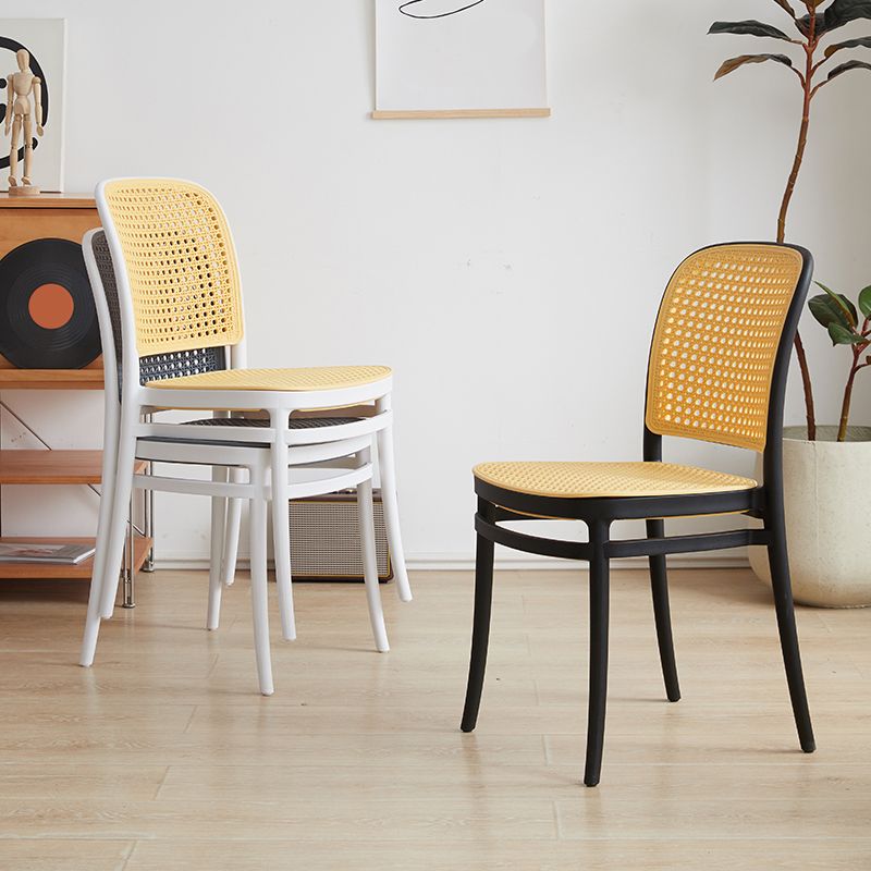 Contemporary Indoor Plastic Open Back Stackable Dining Side Chair