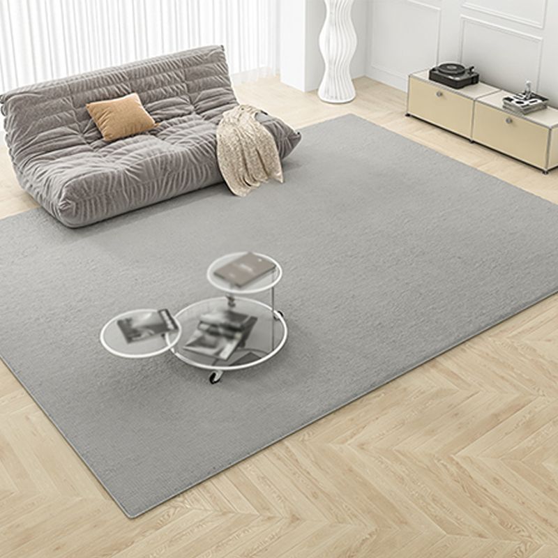 Stylish Living Room Area Rug Pure Color Polyester Area Carpet Non-Slip Backing Area Rug