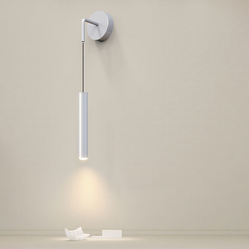 Cylinder Shape Metal Wall Lighting Idea Modern Style 1 Light Wall Mounted Lamp