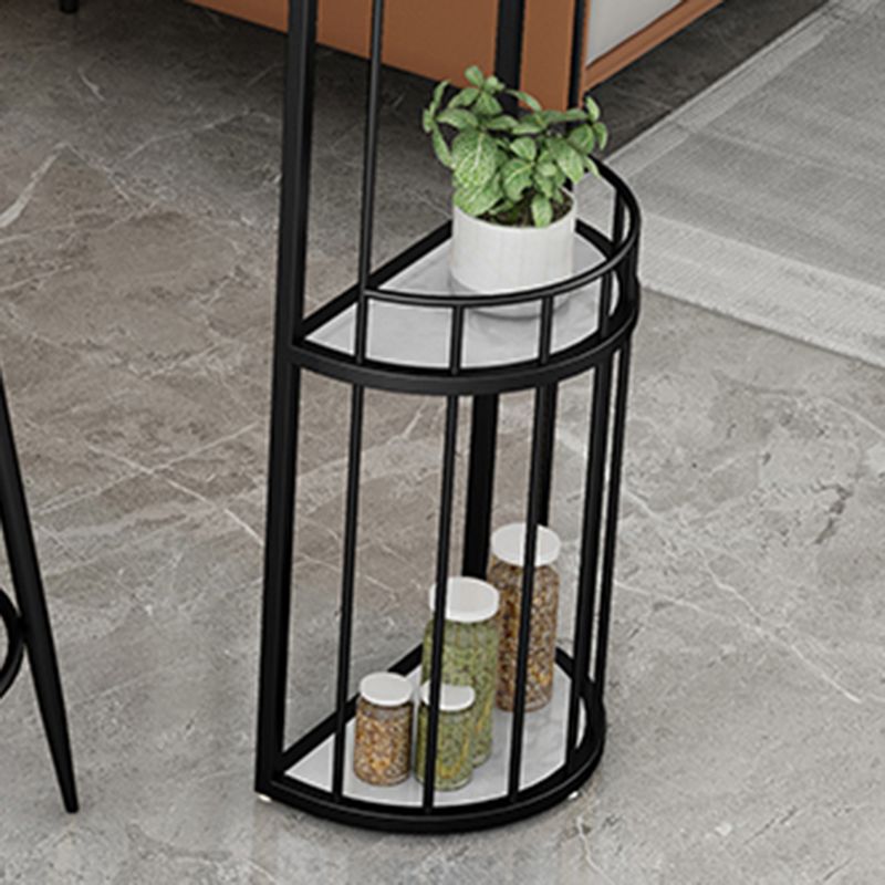 Indoor Stone Sled Cocktail Bar Table Modern Fixed Table Storage Bar Height Table