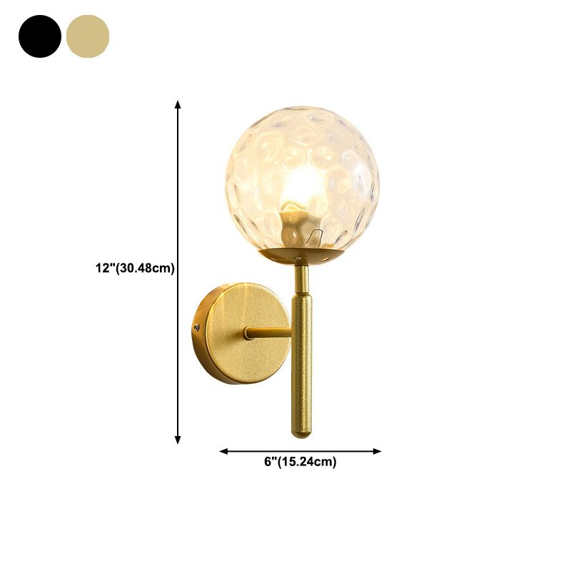 Modern Style Ball Wall Sconce Glass 1 Light Sconces for Bedroom