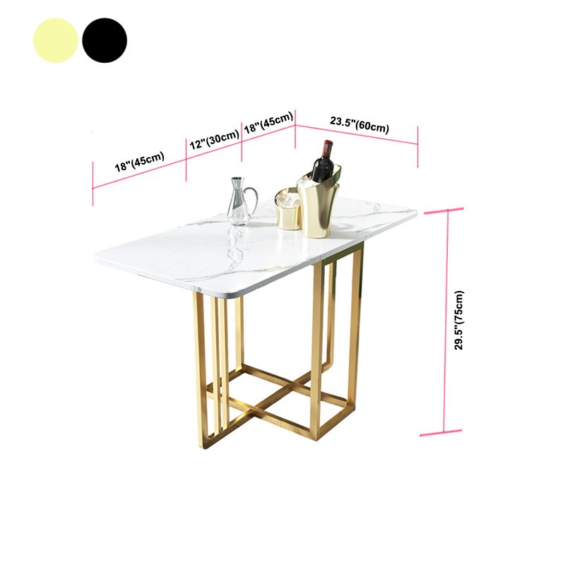 Foldable Artificial Wooden Top Dining Table Extendable Trestle Base Round Table