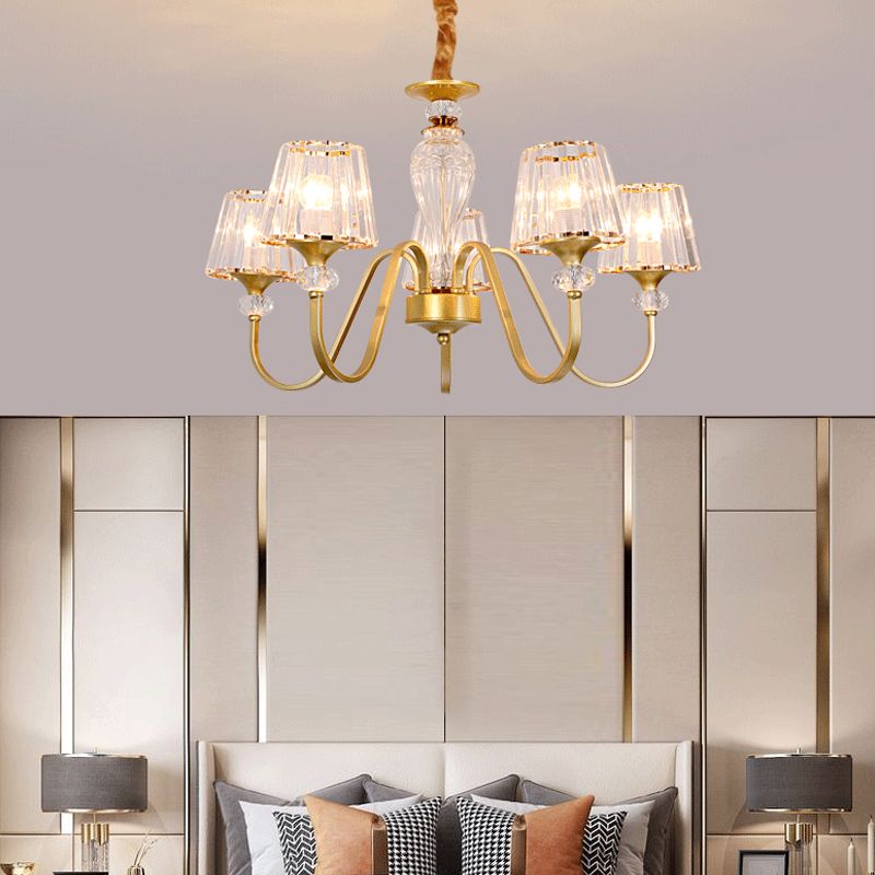 American Style Chandelier Glass Shade Ceiling Chandelier for Living Room