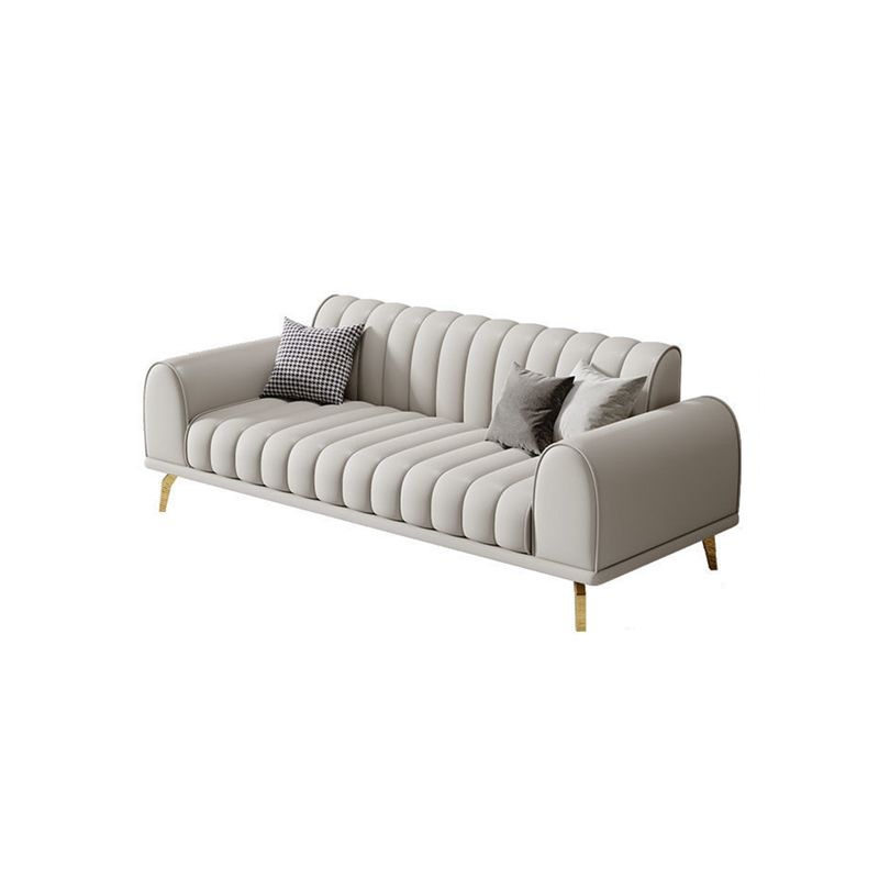 Modern Rolled Arm Sofa Standard Sofa with Sewn Pillow Back for Living Room