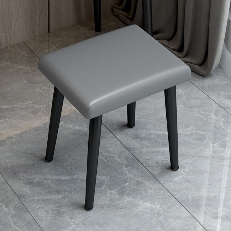 Contemporary Stone Vanity, Storage Drawer With Stool, Black/White