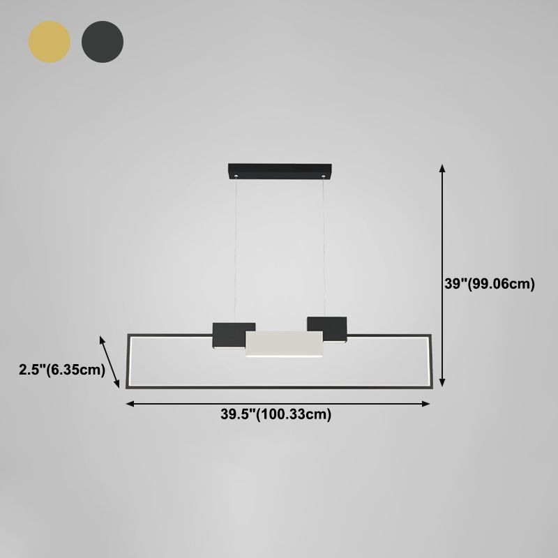 Zeitgenössischer Stil Rechteck Form Island Beleuchtung Ideen Metal Island Anhänger